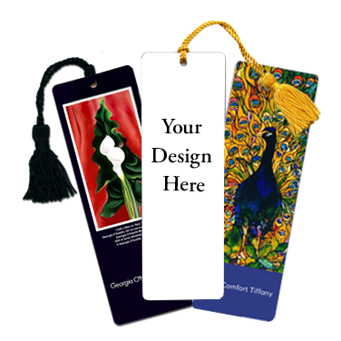 Bookmarks with and without tassels to show examples and design your own bookmark