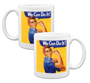 Custom made in USA Rosie the Riveter Coffee Mug example