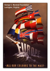 Custom rigid metal wrapped magnet with ship poster