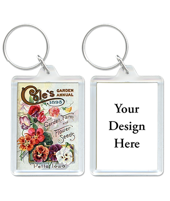Vintage art with flowers acrylic keychain with blank keychain that says 
