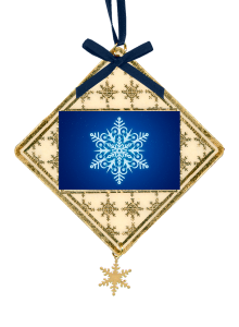 Snowflake image on custom laminated ornament