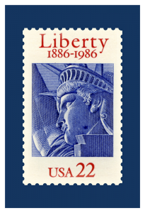 Liberty stamp custom postcard