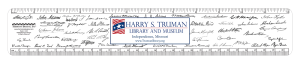 Names of presidents and name of Truman Presidential Library printed on 12 inch ruler