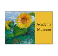 Custom Refrigerator Magnet with Sunflower painting and personalization with museum name