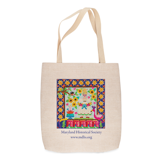 Museum natural linen-look tote | Tote-gallery images - 550x550-MarylandHistoricalQuilt