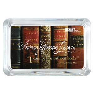 Custom Glass Paperweight - Rectangle - Library