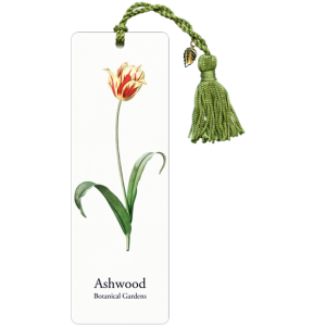 Tulip bookmark with light green tassel and leaf charm