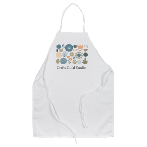 Custom apron - Miscellaneous colored craft-related objects on white apron