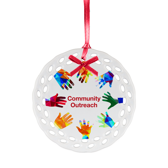 Cer-Orn-gallery images - 550x550-CommunityOutreach Ceramic Ornament - Outreached Hands