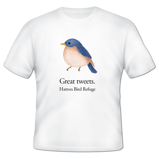 TShirt gallery images - 550x550-Bird Custom T-shirt - High Quality - Bluebird illustration