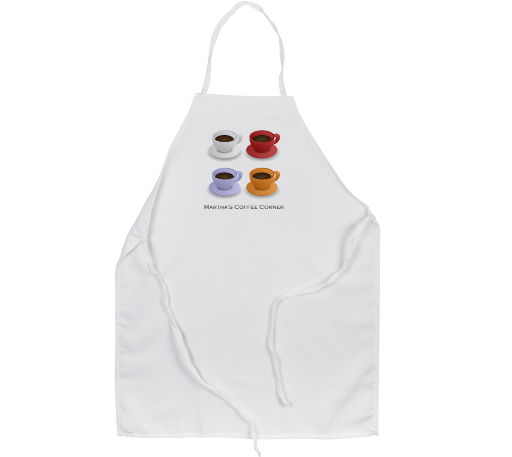 marthasCoffeeCorner Custom Printed Aprons - Coffee Cups