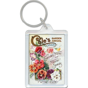 Flower seed packet acrylic keychain