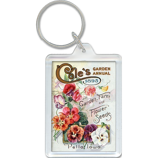 Flower seed packet acrylic keychain