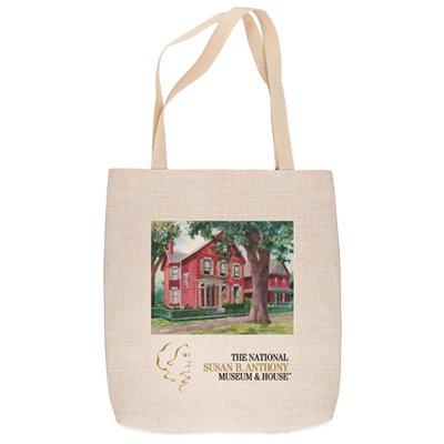 Custom tote bag example with full color image and logo