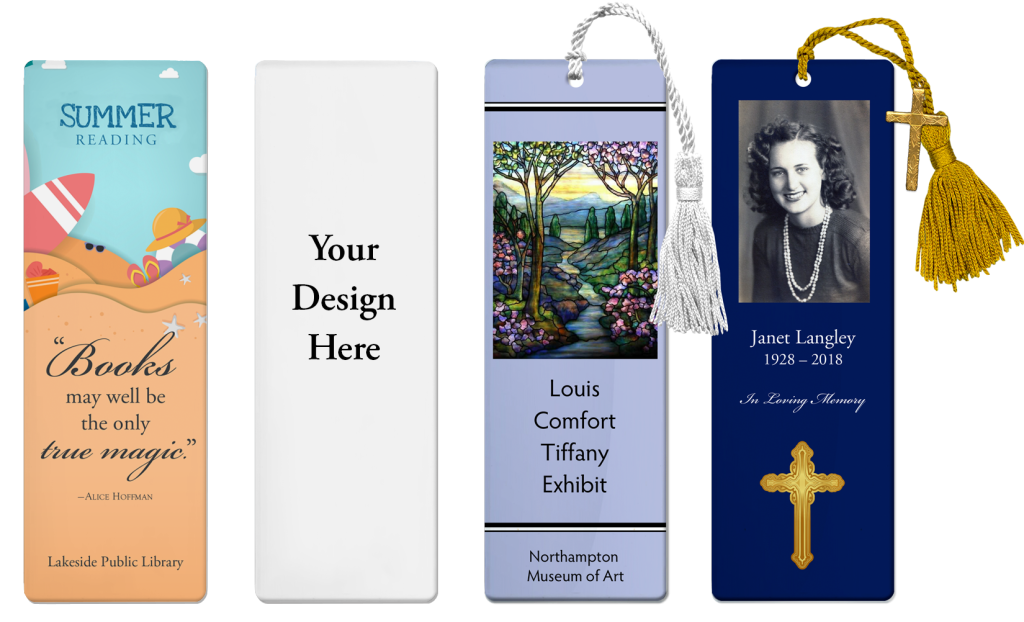 Four laminated bookmark styles Summer Reading beach image with 