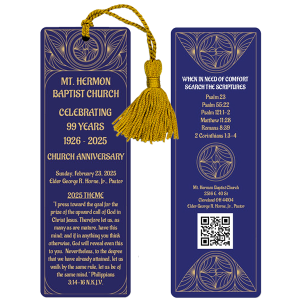 Memorial Bookmark printed front and back with tassel